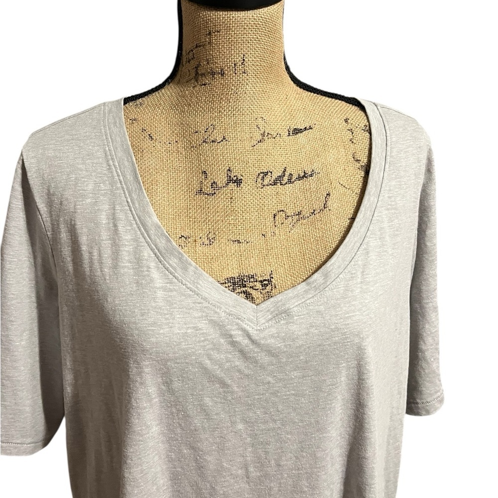 Lane Bryant silver gray classic perfect sleeve tee - Picture 2 of 7